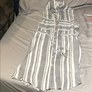 Black and white striped dress